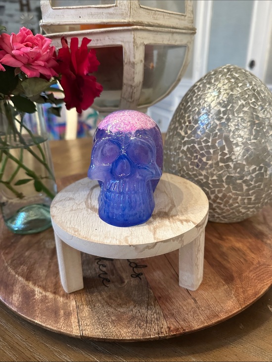 Home made Other - Epoxy resin Blue and Pink Glitter Skull Decorative Accent